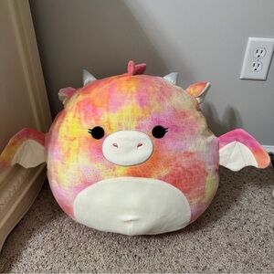 Squishmallows Celestina the Dragon 16” Plush Pink Tie Dye Squishmallow Excellent